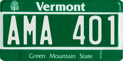 VT license plate AMA401