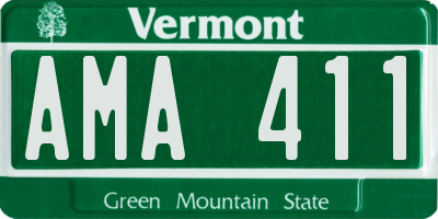 VT license plate AMA411