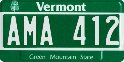 VT license plate AMA412
