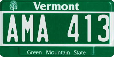 VT license plate AMA413