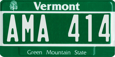 VT license plate AMA414