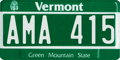 VT license plate AMA415