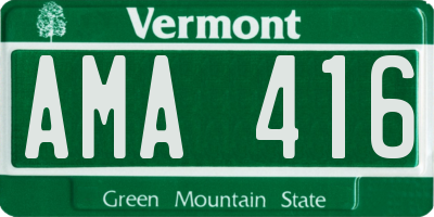 VT license plate AMA416