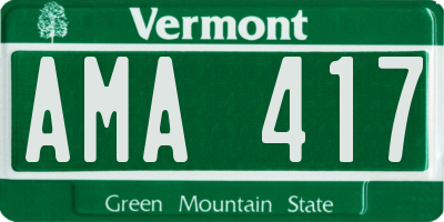 VT license plate AMA417