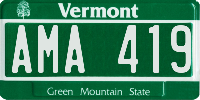 VT license plate AMA419