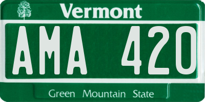 VT license plate AMA420