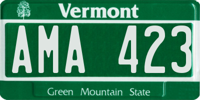 VT license plate AMA423