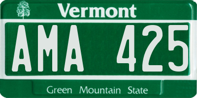 VT license plate AMA425