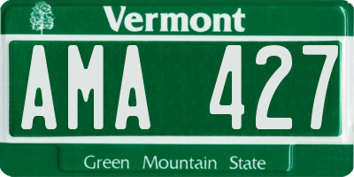 VT license plate AMA427