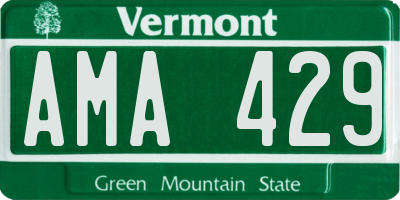 VT license plate AMA429