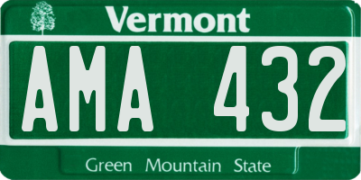 VT license plate AMA432