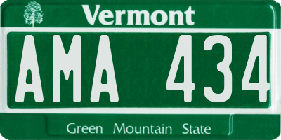 VT license plate AMA434