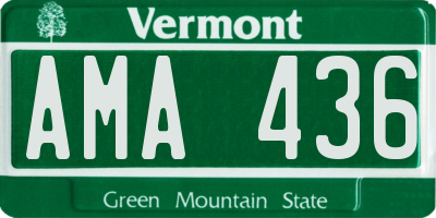 VT license plate AMA436