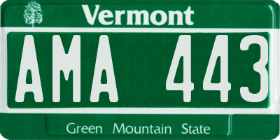 VT license plate AMA443