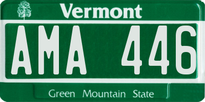 VT license plate AMA446