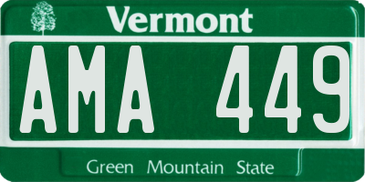 VT license plate AMA449
