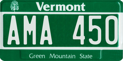 VT license plate AMA450