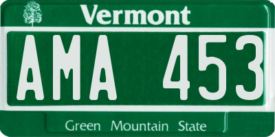 VT license plate AMA453