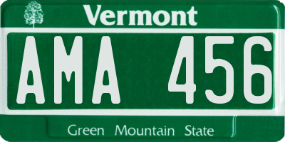VT license plate AMA456