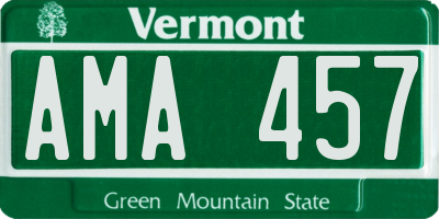 VT license plate AMA457