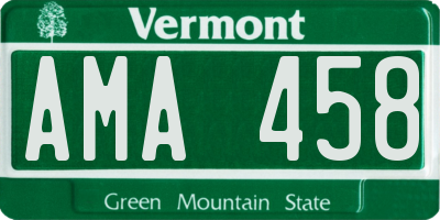 VT license plate AMA458