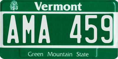 VT license plate AMA459