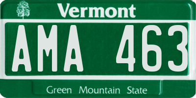 VT license plate AMA463