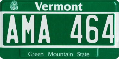 VT license plate AMA464