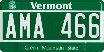 VT license plate AMA466