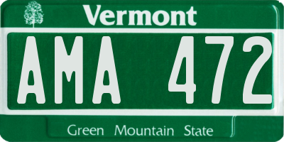 VT license plate AMA472