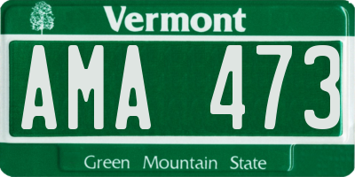 VT license plate AMA473
