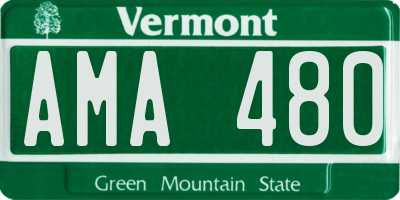 VT license plate AMA480