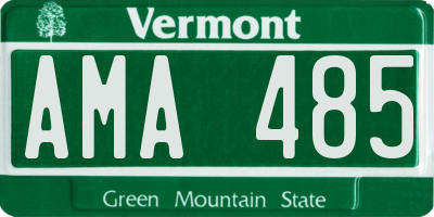 VT license plate AMA485