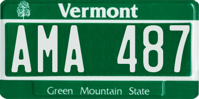 VT license plate AMA487