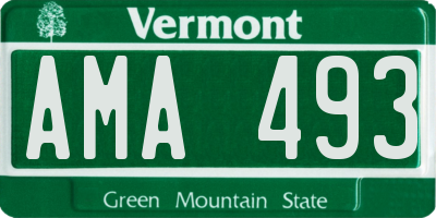 VT license plate AMA493