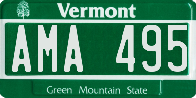VT license plate AMA495