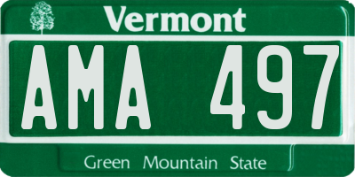 VT license plate AMA497