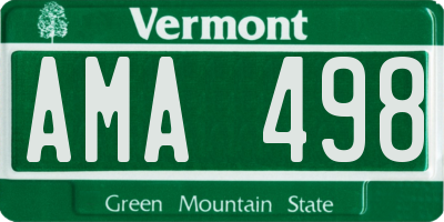 VT license plate AMA498