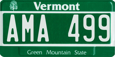 VT license plate AMA499