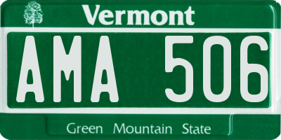 VT license plate AMA506