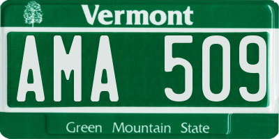 VT license plate AMA509