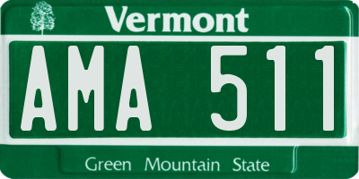 VT license plate AMA511