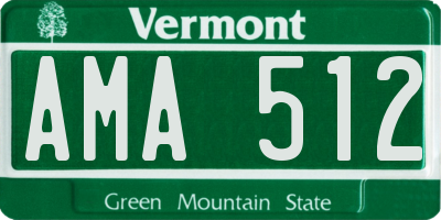 VT license plate AMA512