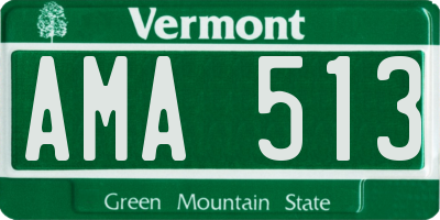 VT license plate AMA513