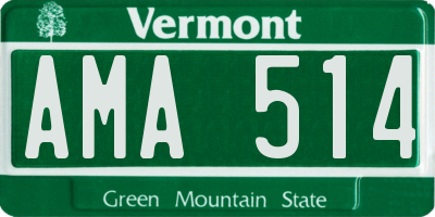 VT license plate AMA514