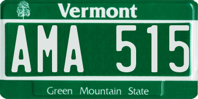 VT license plate AMA515