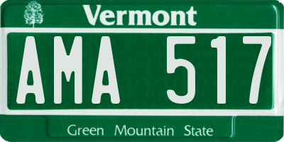 VT license plate AMA517