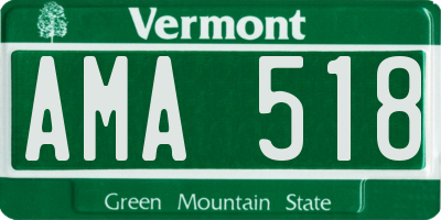 VT license plate AMA518