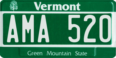 VT license plate AMA520