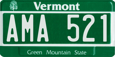 VT license plate AMA521